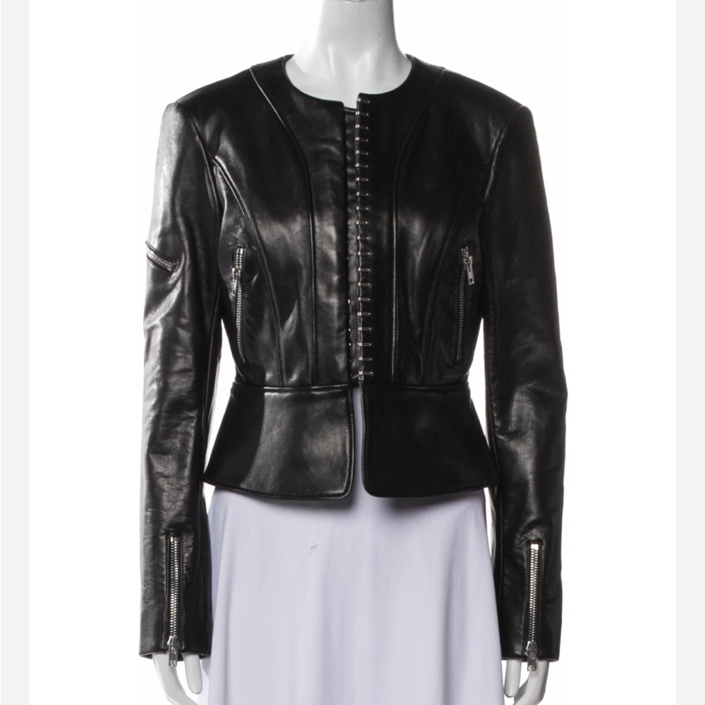 NWT Alexander Wang leather Paneled biker jacket - Picture 12 of 12